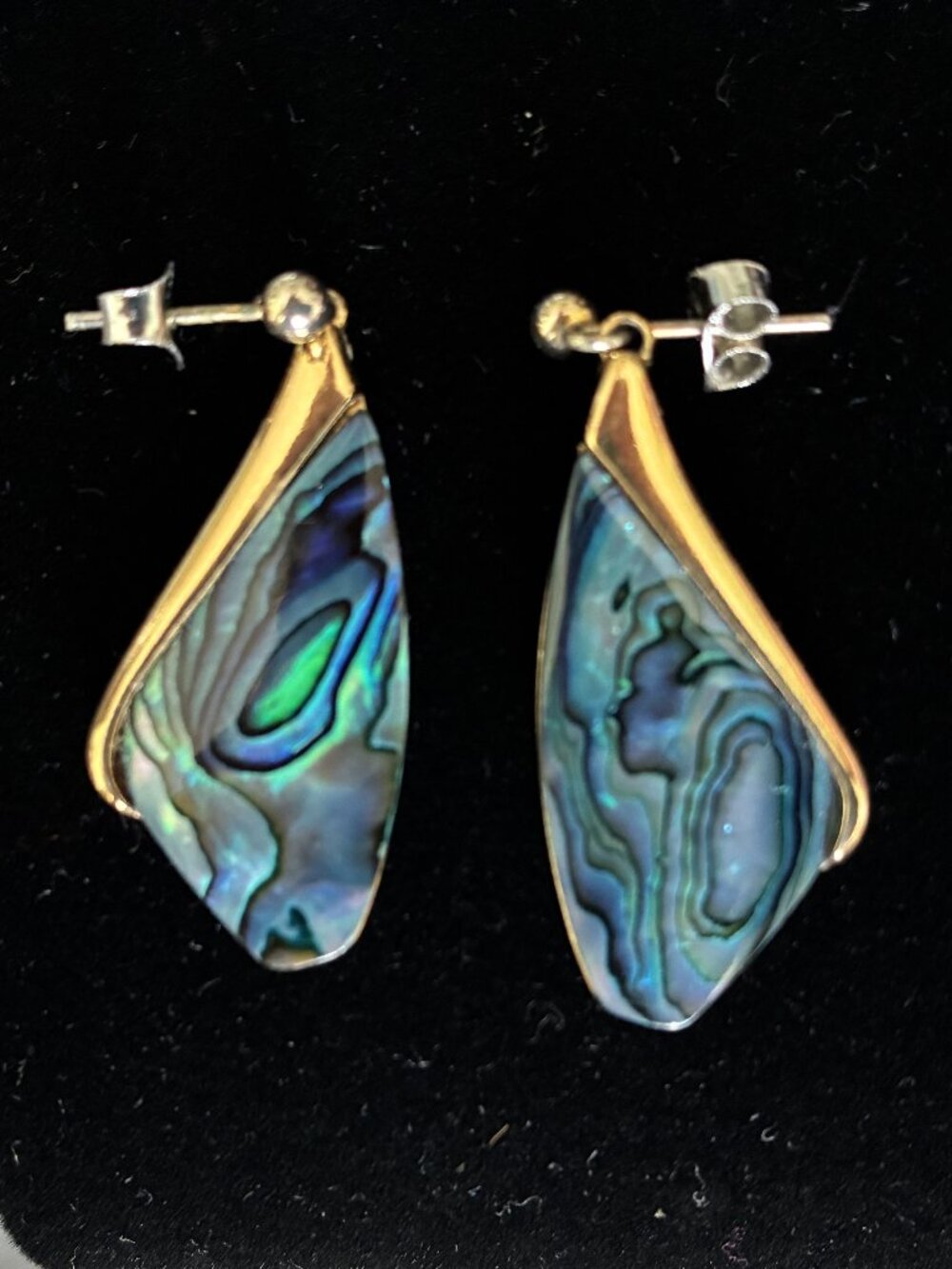 New Zealand Paua Gold Plate Earrings by Ariki